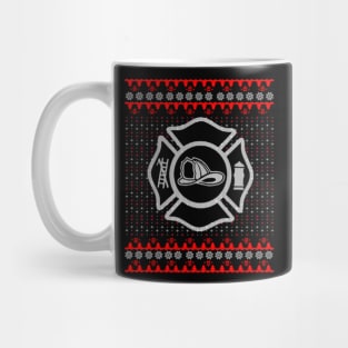 Fireman Ugly Christmas Sweater Gift Firefighter Mug